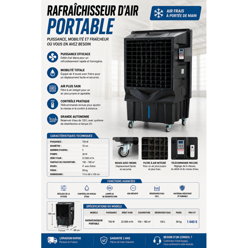 Rafraîchisseur d'air portable