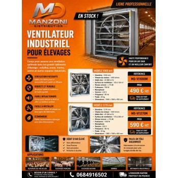 Ventilateur industriel pour élevages